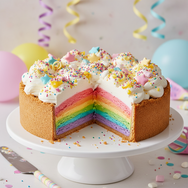 Celebration Rainbow Ice Cream Pie recipe