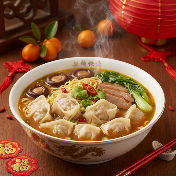 Celebratory Chinese New Year Wonton Soup recipe