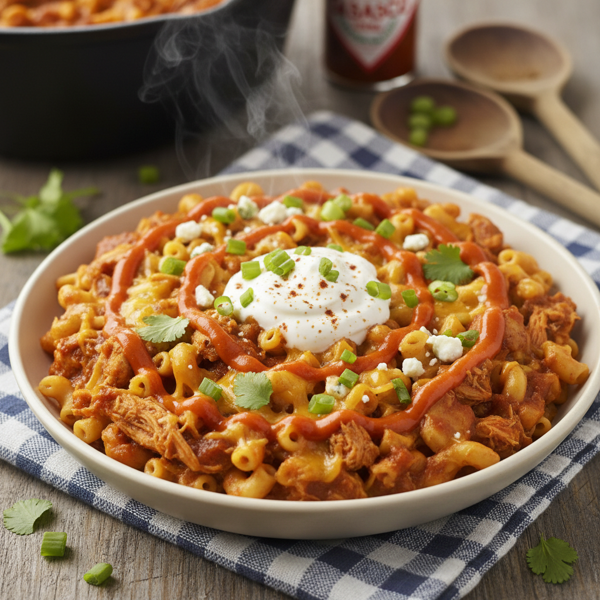 Champion's Buffalo Chicken Chili Mac recipe