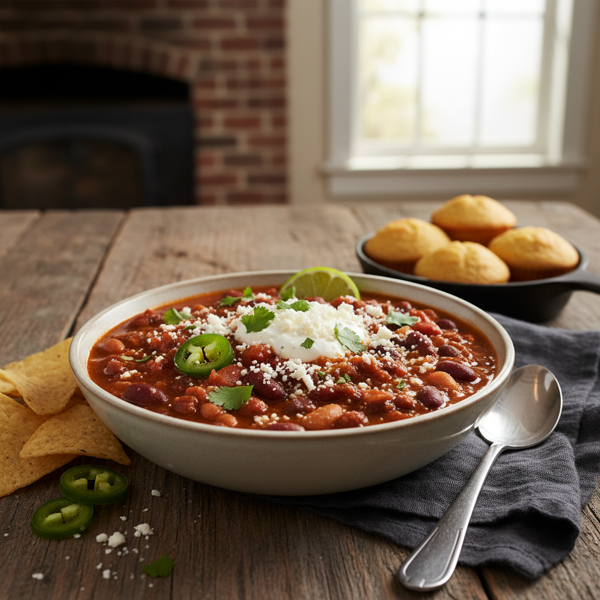 Champion's Three Bean Chili Delight recipe