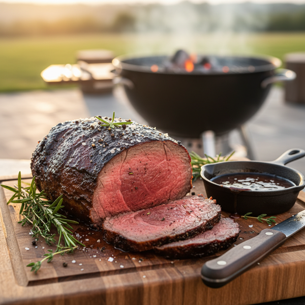 Charcoal-Grilled Marinated Sirloin Tip Roast recipe