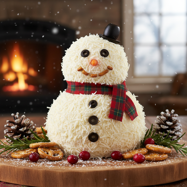 Charming Winter Snowman Cheese Ball recipe
