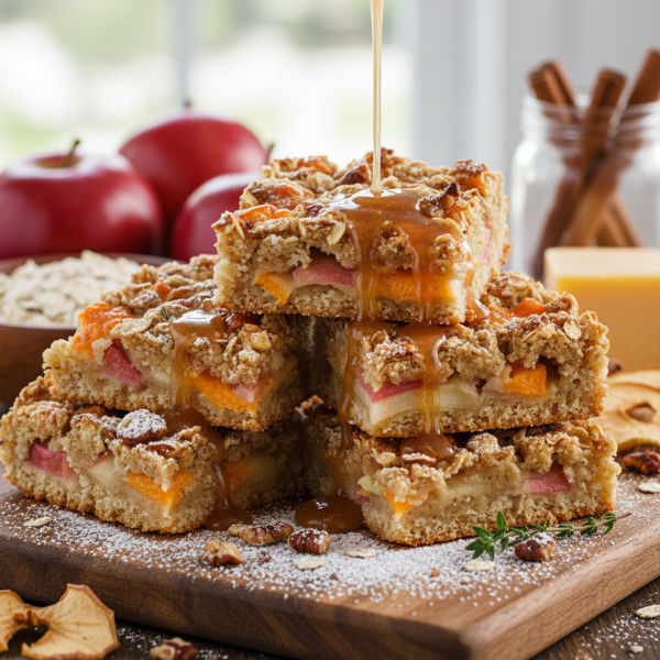 Cheddar Apple Oat Bars recipe