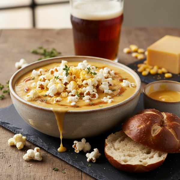 Cheddar Popcorn Ale Soup recipe
