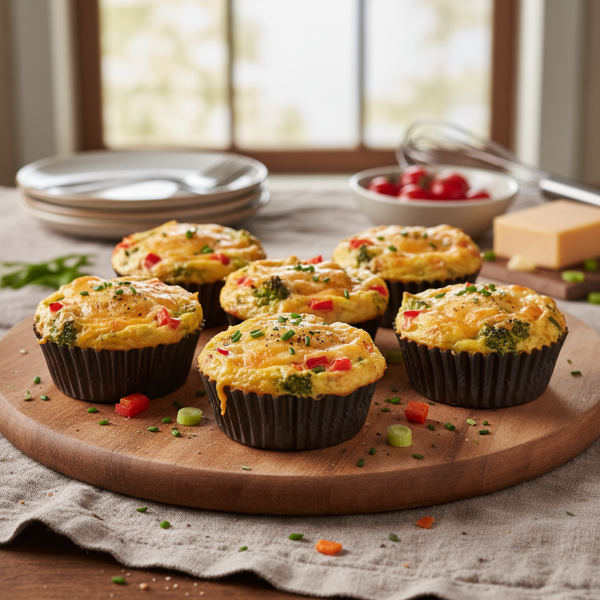 Cheddar Vegetable Mini Frittatas recipe