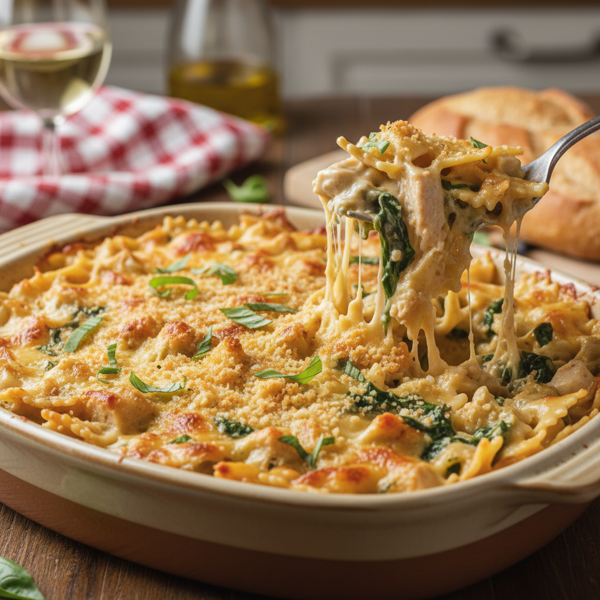 Cheesy Artichoke Chicken Pasta Delight recipe