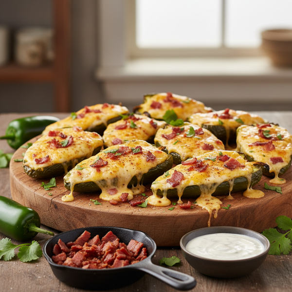 Cheesy Bacon-Stuffed Jalapeno Poppers recipe