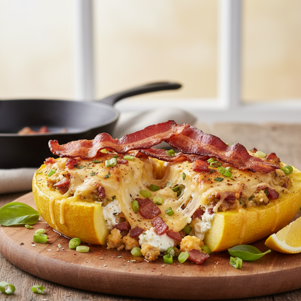 Cheesy Bacon-Stuffed Summer Squash recipe