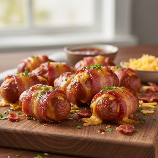 Cheesy Bacon-Wrapped Sausage Bites recipe
