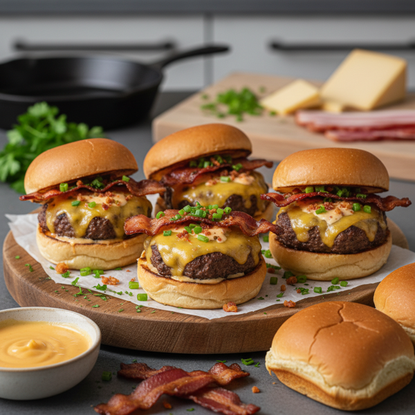 Cheesy Bacon Burger Bites recipe