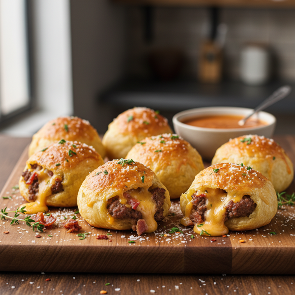 Cheesy Bacon Burger Bombs recipe