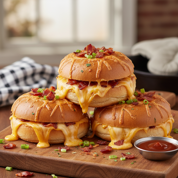 Cheesy Bacon Burger Buns recipe
