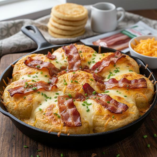 Cheesy Bacon Crumpet Delight recipe