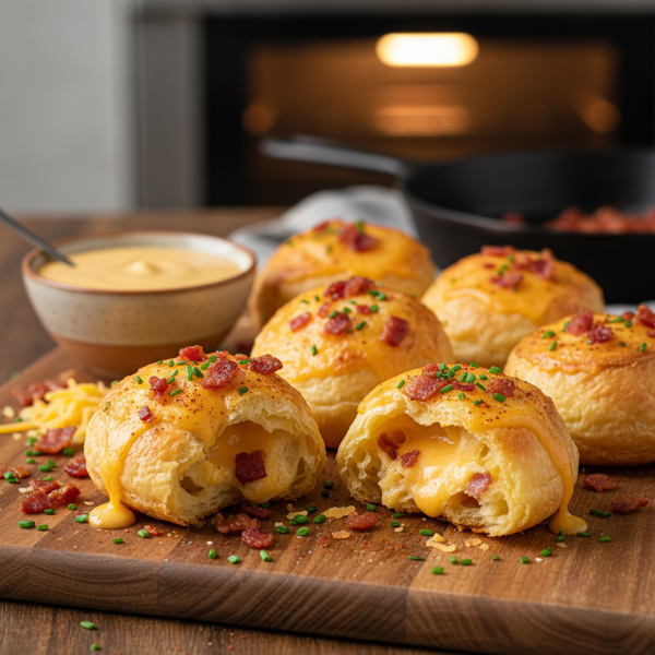 Cheesy Bacon Delight Puffs recipe