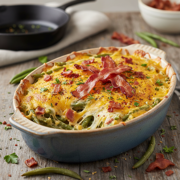 Cheesy Bacon Green Bean Bake recipe