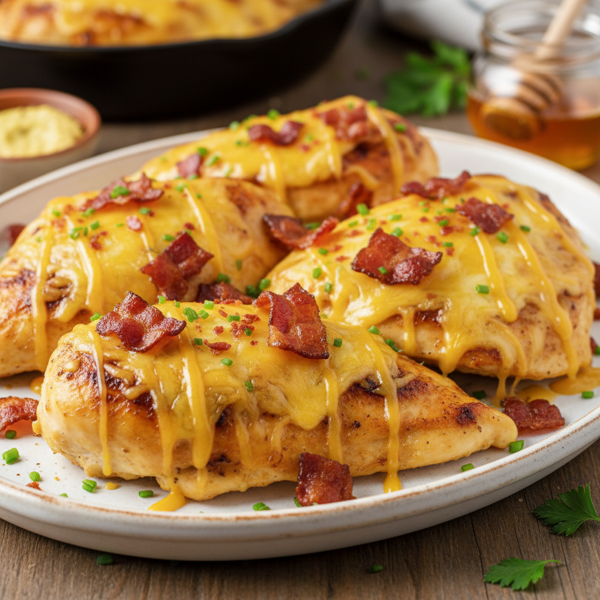 Cheesy Bacon Honey Mustard Chicken recipe