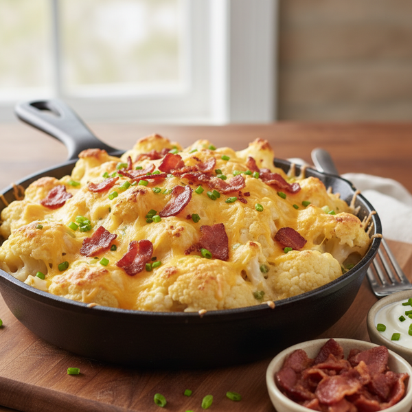 Cheesy Bacon Loaded Cauliflower Bake recipe