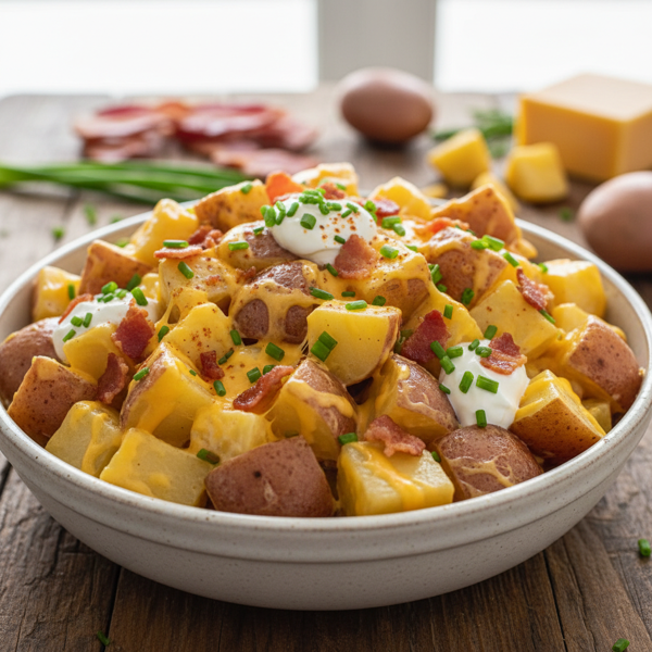 Cheesy Bacon Loaded Potato Salad recipe