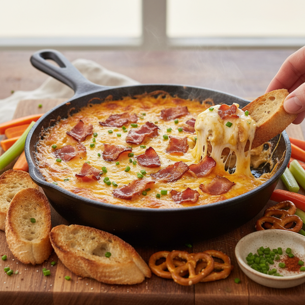 Cheesy Bacon Onion Dip Delight recipe