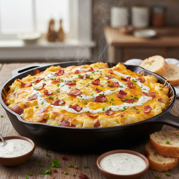Cheesy Bacon Ranch Mashed Potato Bake recipe
