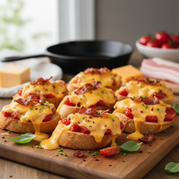Cheesy Bacon Tomato Bites recipe