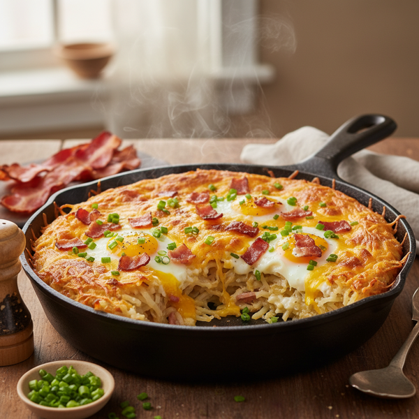 Cheesy Bacon and Egg Hashbrown Casserole recipe