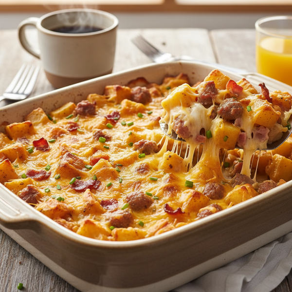 Cheesy Baked Breakfast Potato Casserole recipe