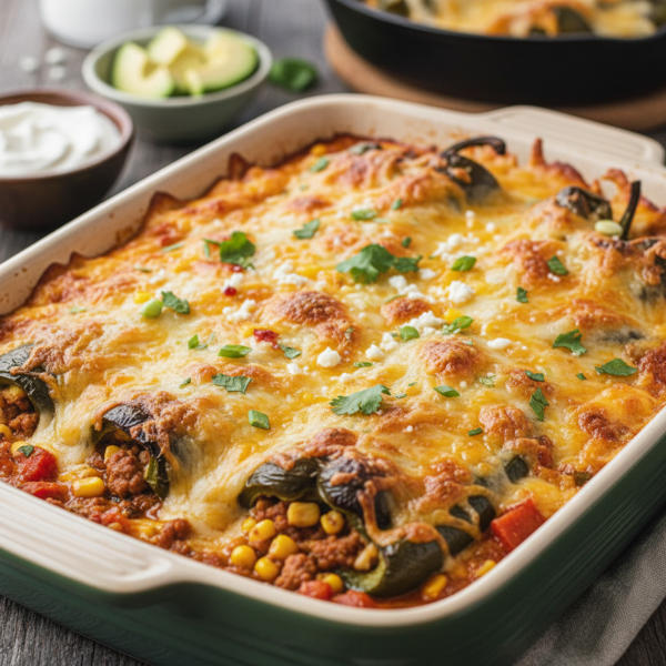 Cheesy Baked Chiles Rellenos Casserole recipe