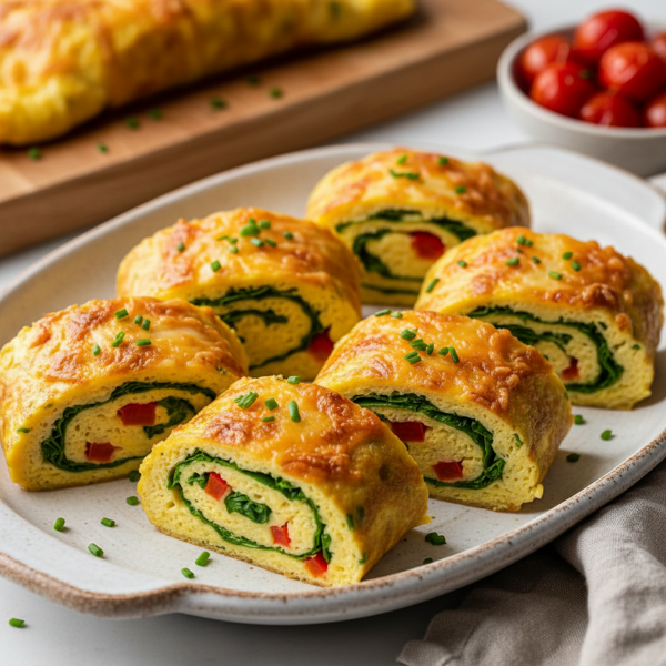 Cheesy Baked Omelet Roll-Up recipe