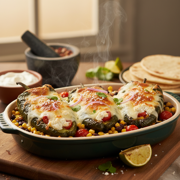 Cheesy Baked Poblano Peppers recipe