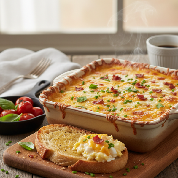 Cheesy Baked Scrambled Eggs Delight recipe