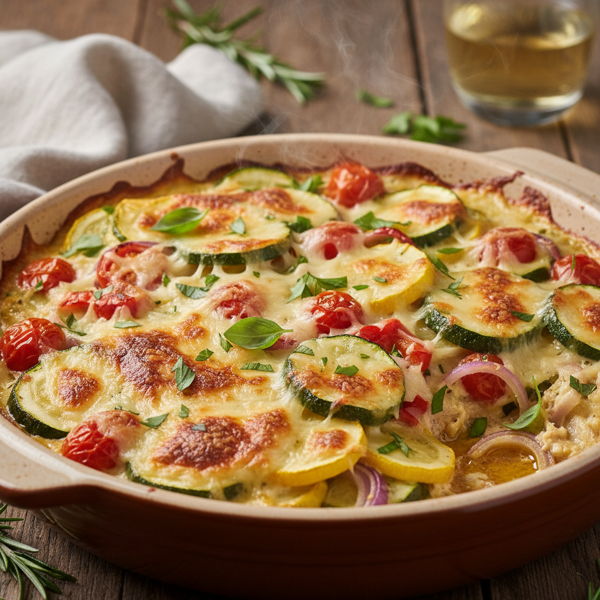 Cheesy Baked Zucchini Medley recipe