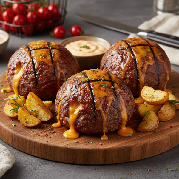 Cheesy Basketball Delight Meatloaves recipe