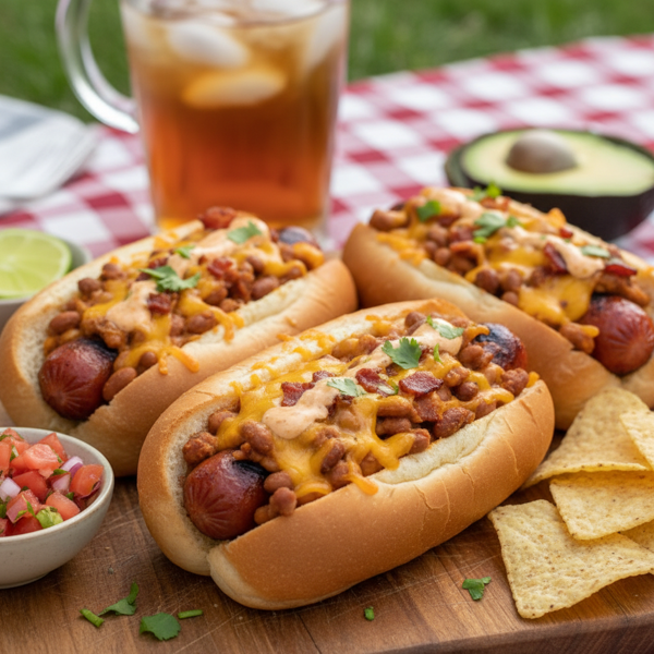 Cheesy Bean-Stuffed Hot Dogs recipe