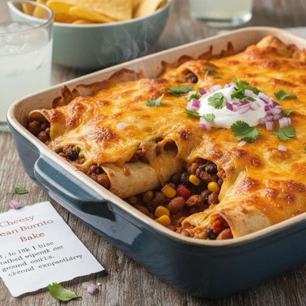 Cheesy Bean Burrito Bake recipe