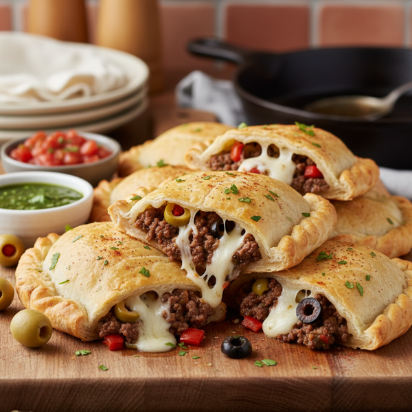 Cheesy Beef Empanadas with Spanish Olives recipe