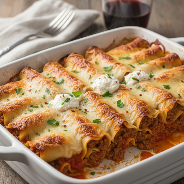 Cheesy Beef Lasagna Roll-Ups recipe