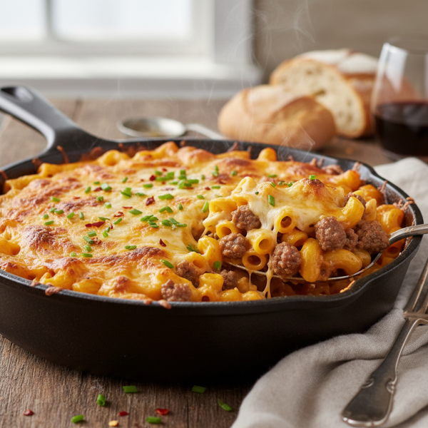 Cheesy Beef Mac Casserole recipe