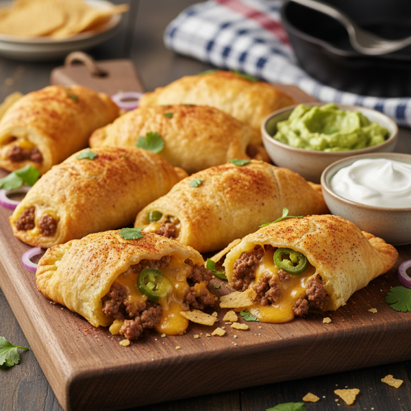 Cheesy Beef Nacho Pockets recipe