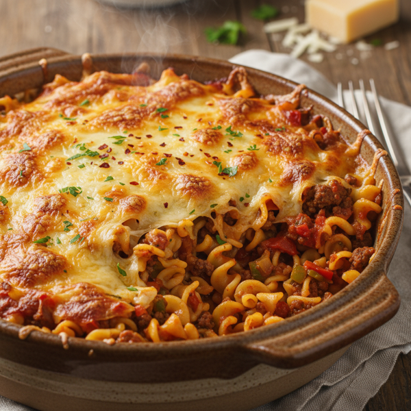 Cheesy Beef Noodle Casserole recipe