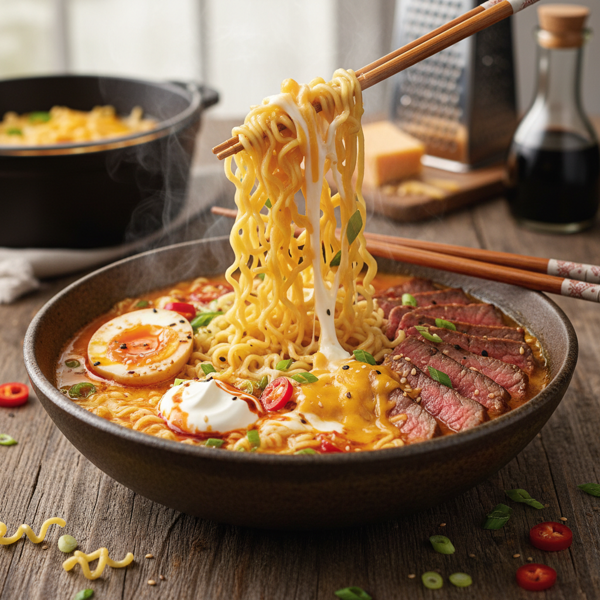Cheesy Beef Ramen Delight recipe