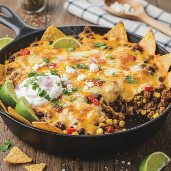Cheesy Beef Taco Casserole Skillet recipe