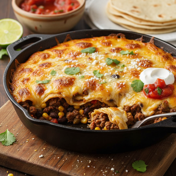 Cheesy Beef Tortilla Bake recipe