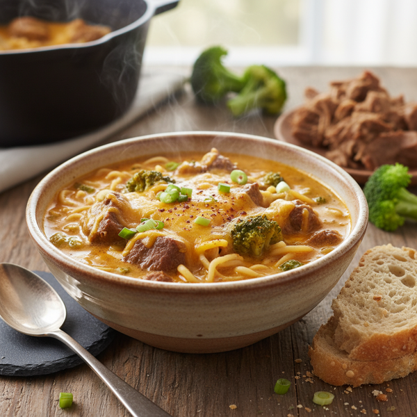 Cheesy Beef & Broccoli Chowder recipe