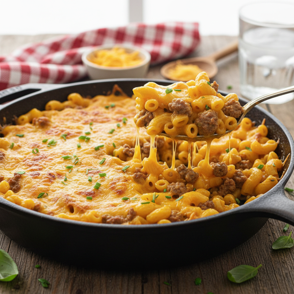 Cheesy Beef & Mac Skillet recipe