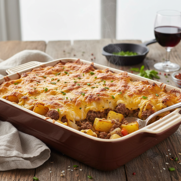 Cheesy Beef & Potato Delight Casserole recipe