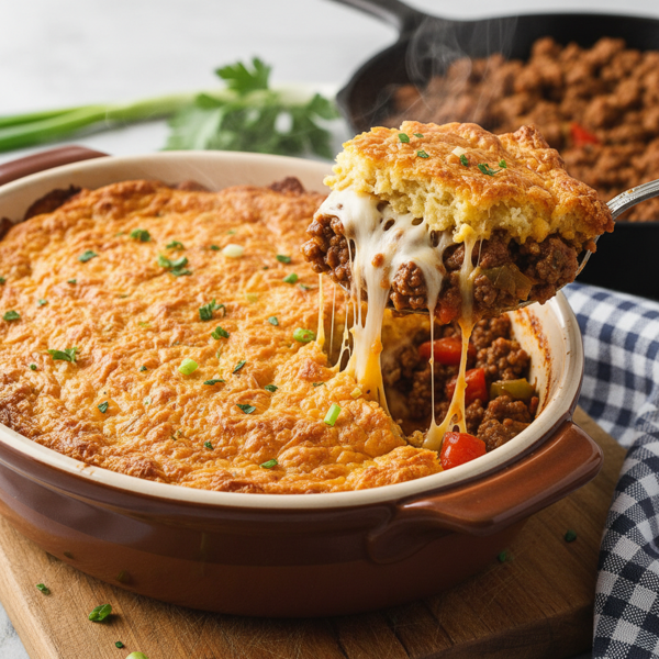 Cheesy Beef and Bisquick Delight Casserole recipe