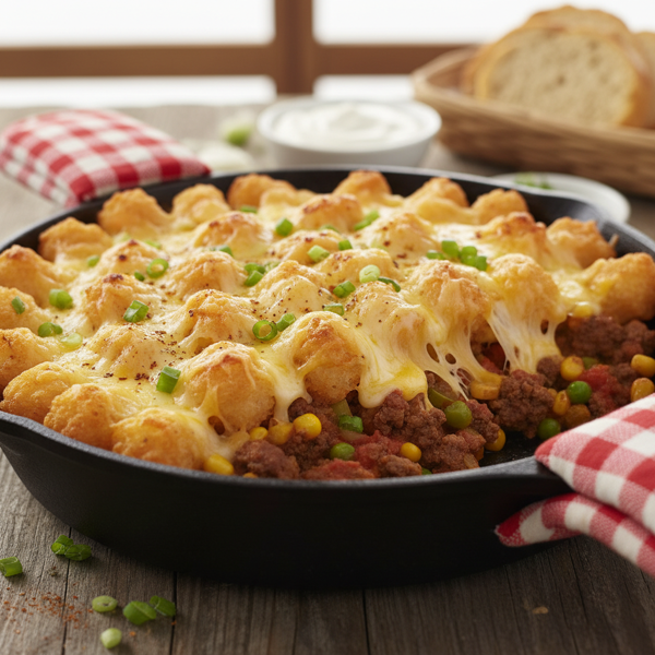 Cheesy Beef and Tater Tot Bake recipe