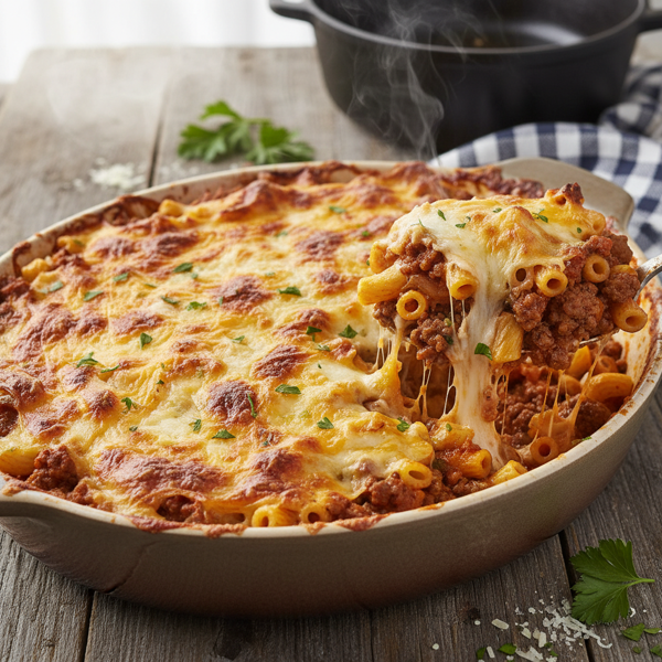 Cheesy Beefy Macaroni Bake recipe