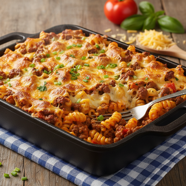 Cheesy Beefy Macaroni Casserole recipe